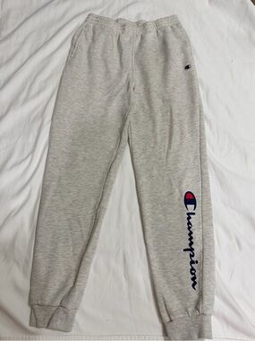 Champion Light Gray Logo Joggers for Kids
